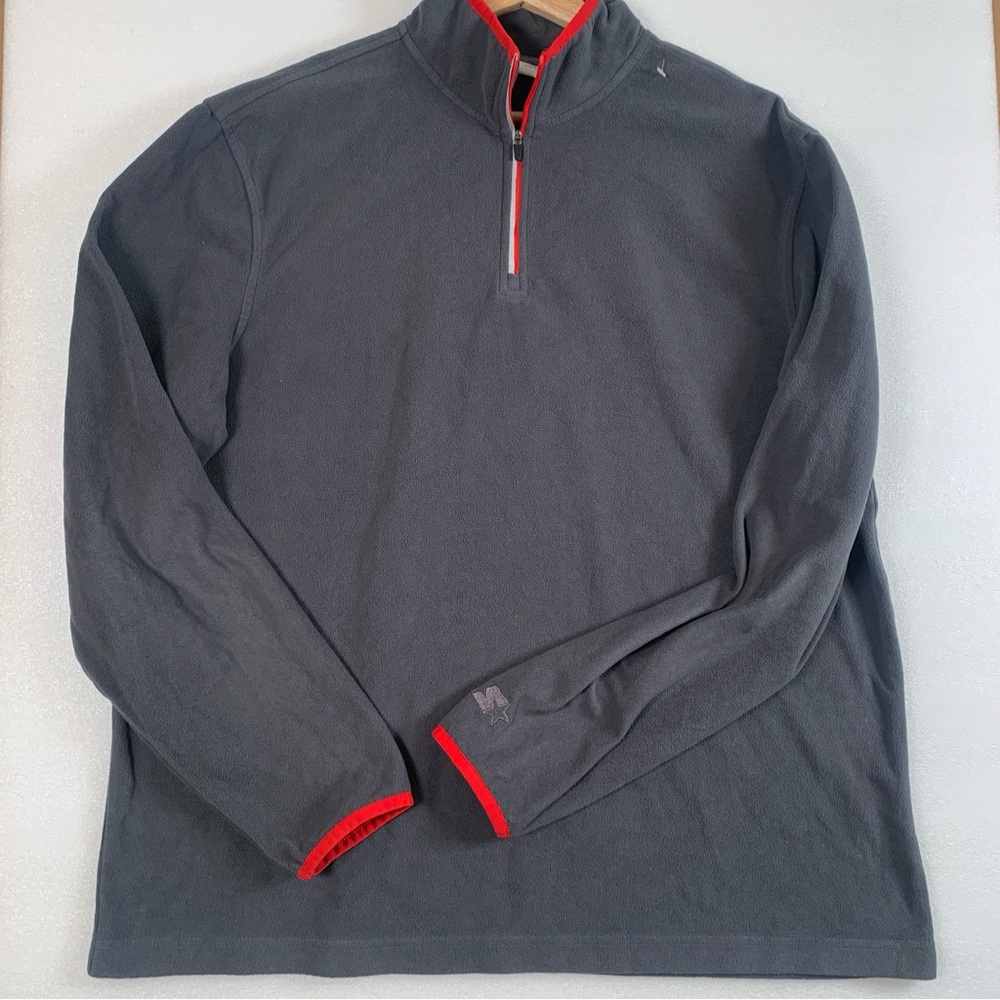STARTER Men’s 1/4 Zip Grey Pullover Fleece Sweater Size Large 42-44 - Picture 2 of 12